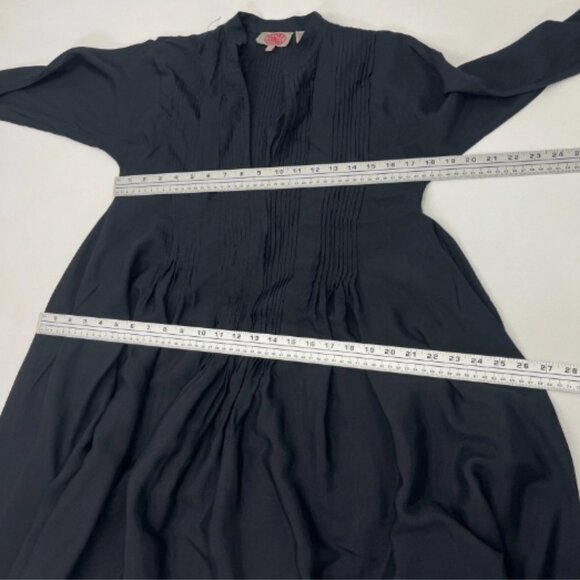 Aoyama Itchome Anthropologie Black Tuxedo Dress Asymmetrical 100% Viscose - Picture 7 of 11
